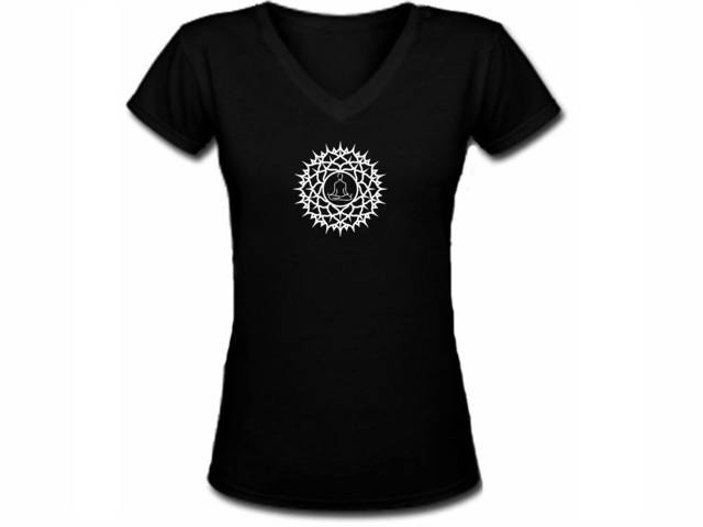 Lotus posture - Buddhist, yoga symbols women t shirt